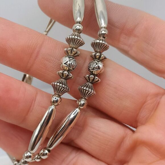 Navajo handmade sterling earrings bracelet - Picture 8 of 13